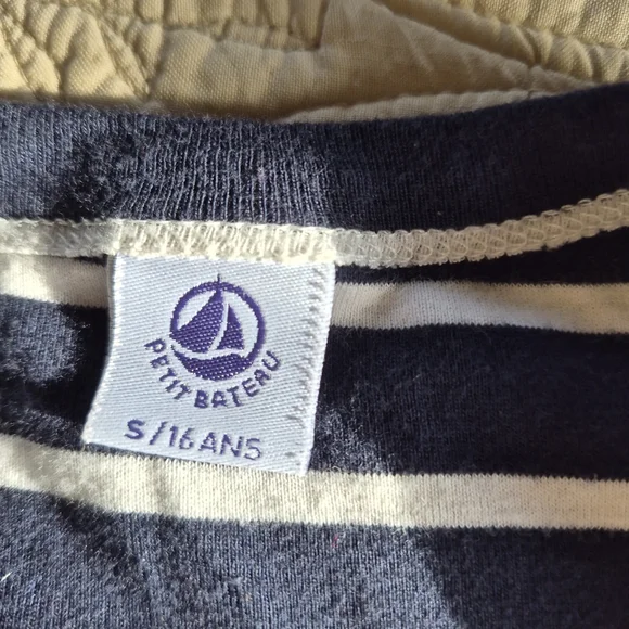 Petit Bateau Navy and White Striped Short Sleeve Tee - Picture 10 of 10